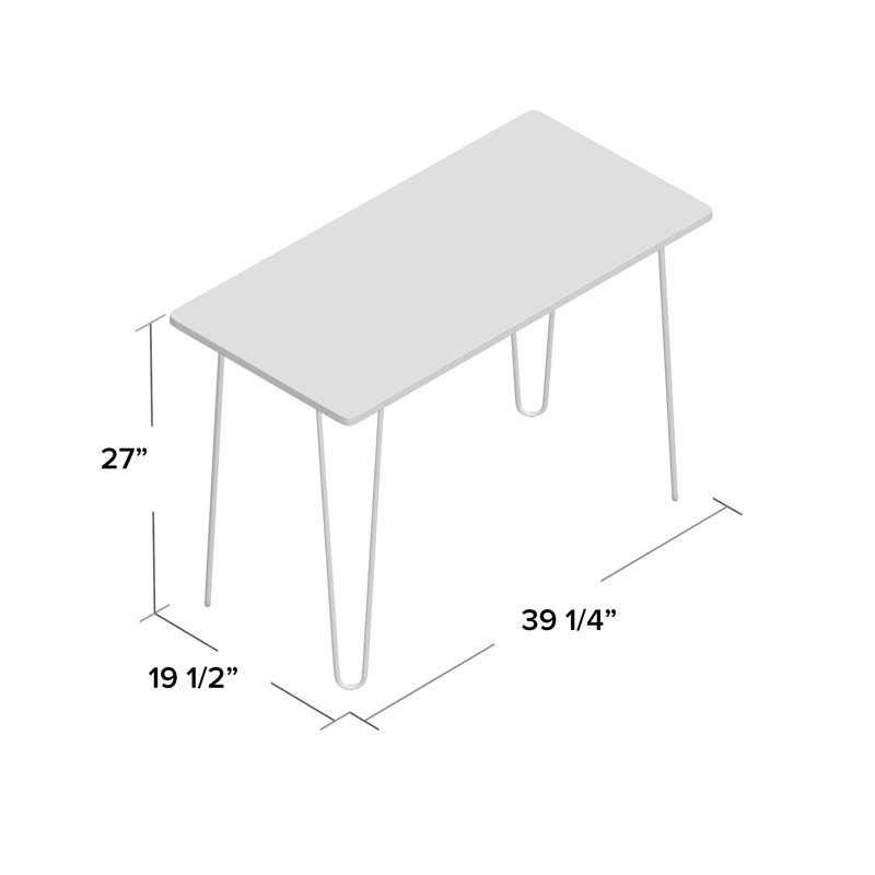 Rankin Woodgrain Desk with Hairpin Legs, Gray