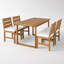 Ensemble de salle à manger d'extérieur en bois d'acacia pour 4 personnes avec chaises rembourrées