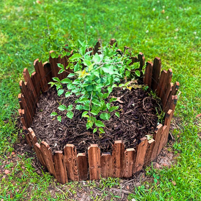 47.2 inch No Dig Wood Garden Edging Border