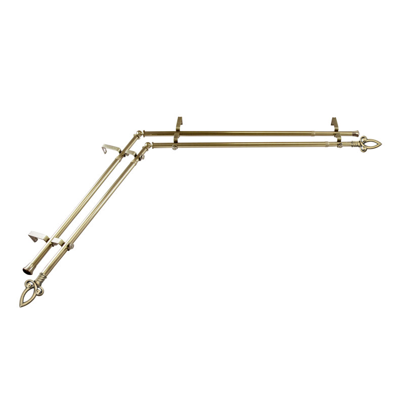 Tringle à rideaux double Braggs, H 48 po x l 84 po, Laiton antique