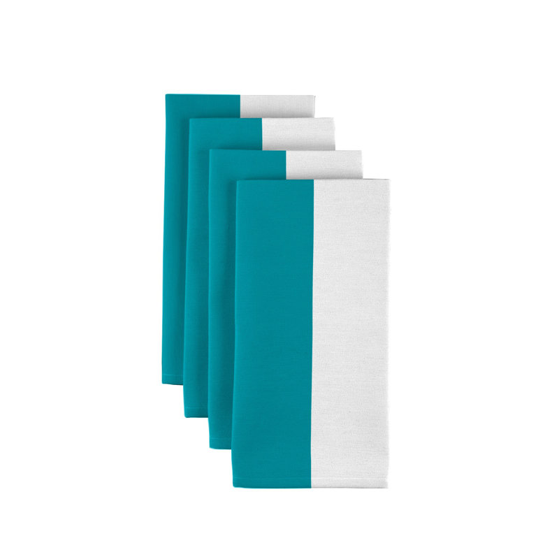 Cabana Polyester Striped Square Napkin, Turquoise