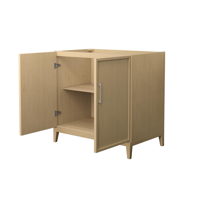 Elan 35'' Tan and Brushed Nickel Freestanding Single Bathroom Vanity