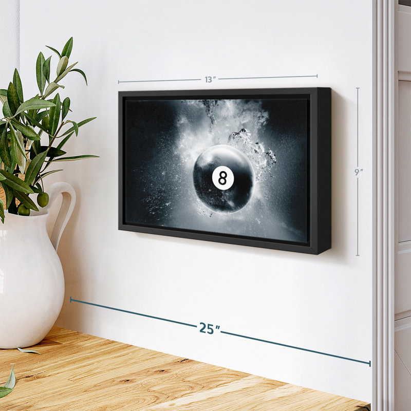 «Eight Ball Water Drop Wall Art», H 13 po x l 9 po