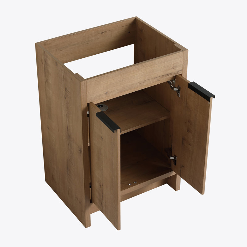 Meuble-lavabo autoportant 24 po 2 portes à fermeture en douceur ((KD-PACKING), meuble-lavabo sans comptoir