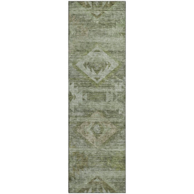 Premium Machine Washable Prisco Olive Rug