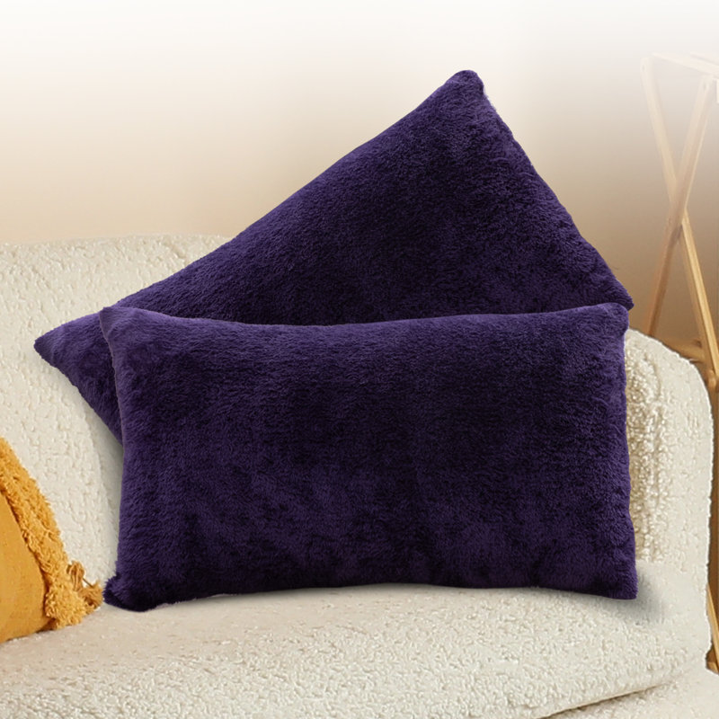 Coussin décoratif, H 12 po x l 20 po, Mauve