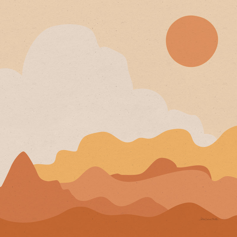 " Mountainous I Orange " by Sara Zieve Miller Painting Print, 20" H x 20" W x 1.25" D