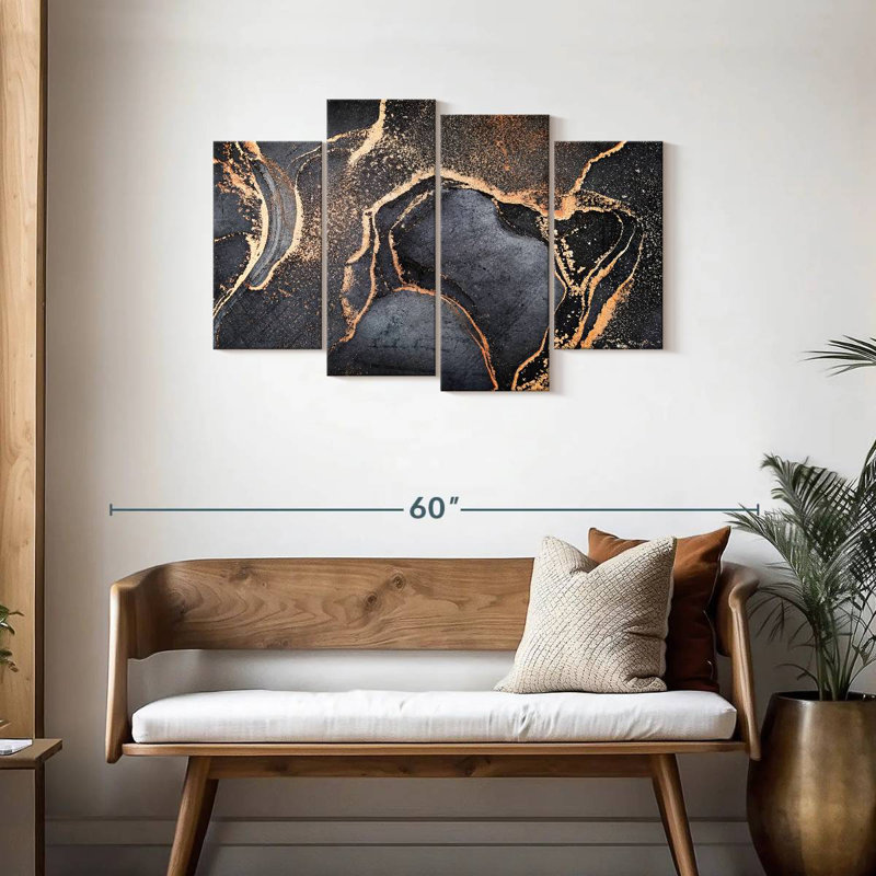 Avery or rose abstrait, H 27 po x l 43 po