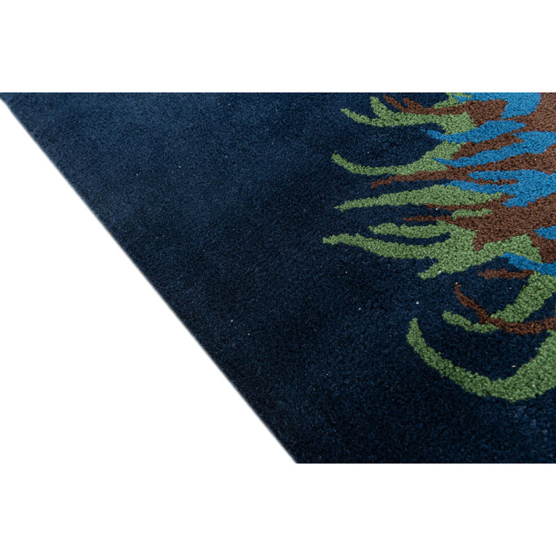Tapis carré bleu marine Johansson