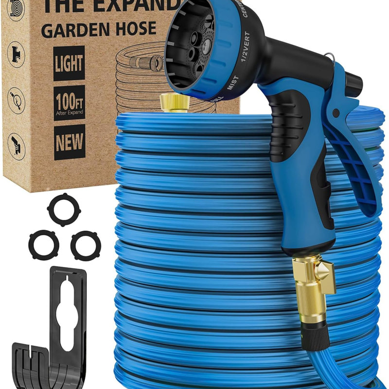 100-foot Expandable Garden Hose With 10-function Spray Nozzle