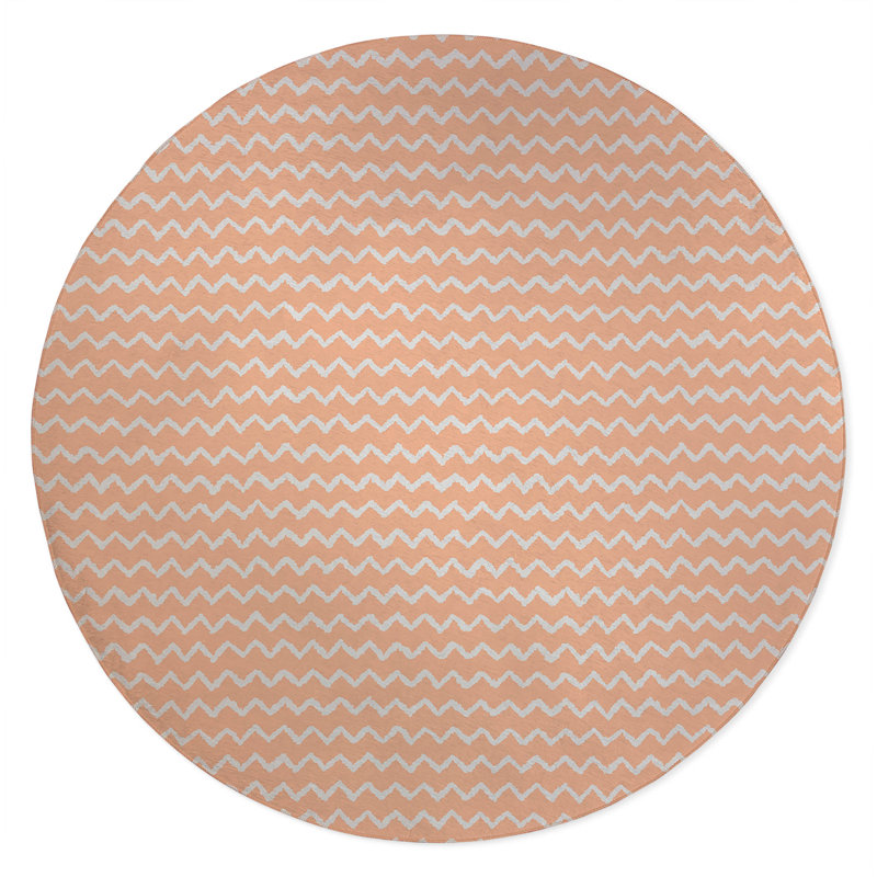 Chevron Wave Kids Play Mat, Peach/Orange