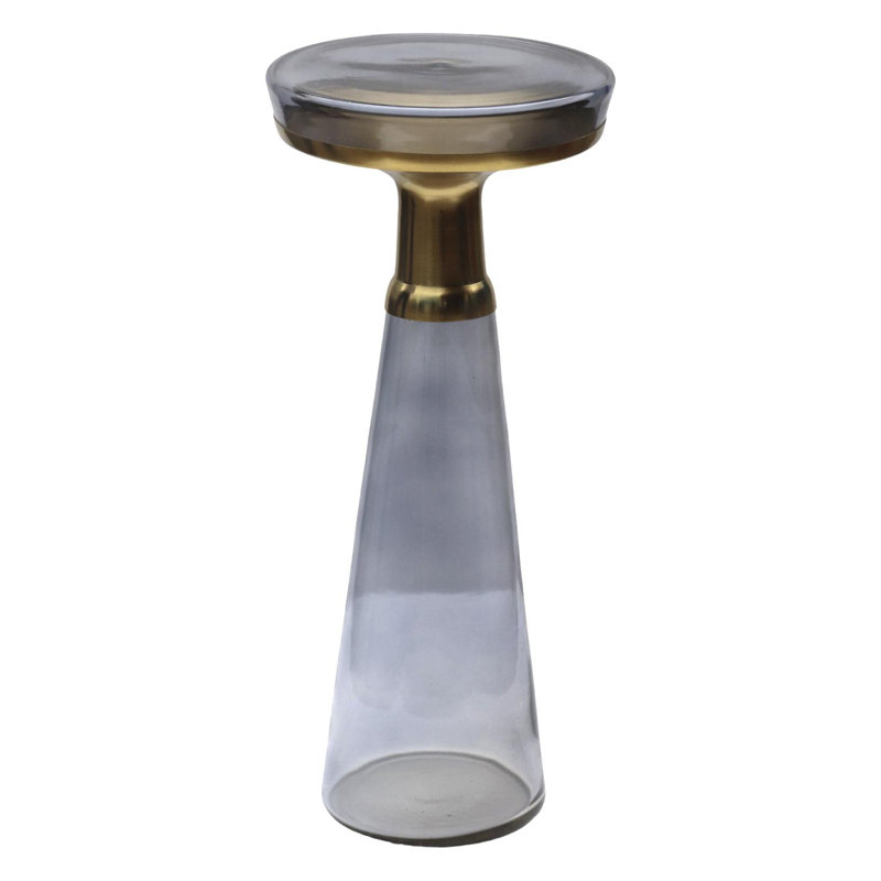 Table de bout moderne Florann, Bleu/doré