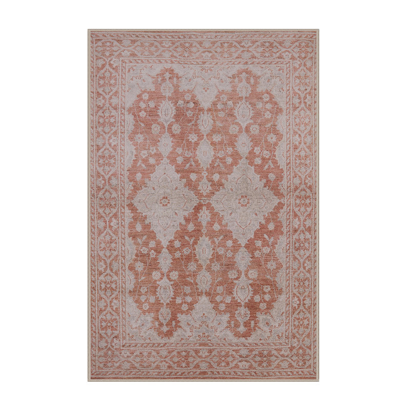 Tapis oriental rouge / beige Knel, Rectangle 7 pi x 10 pi