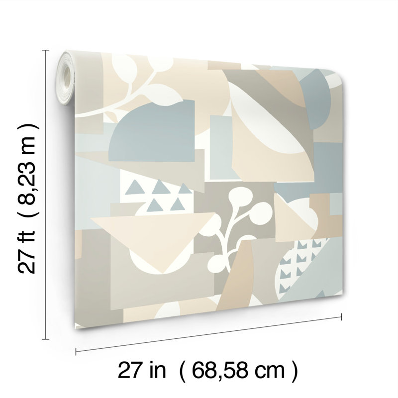 Geometric Wallpaper Roll, Sky Blue