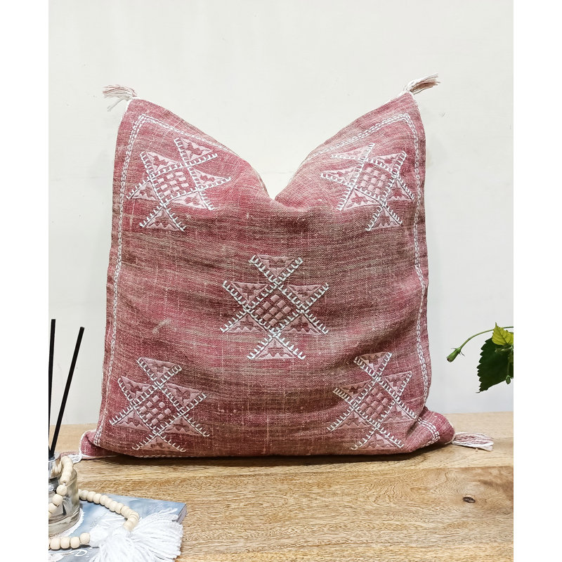Carleshia Embroidered Cotton Reversible Pillow Cover