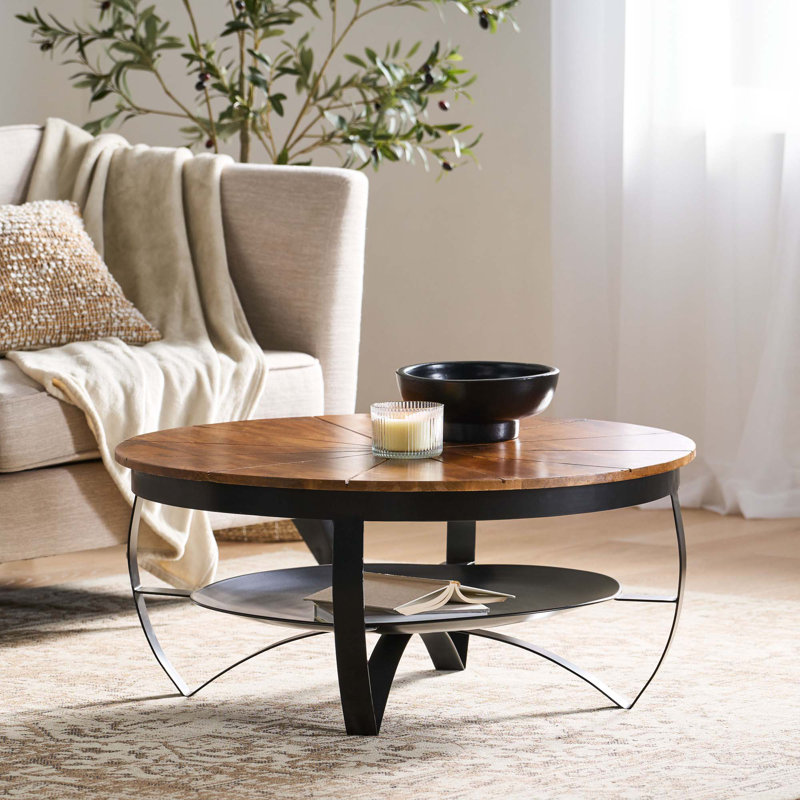 Table basse rustique en bois et fer