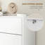 HOMCOM Narrow Shoe Cabinet with 3 Flip Doors for 12 Pairs of Shoes, White