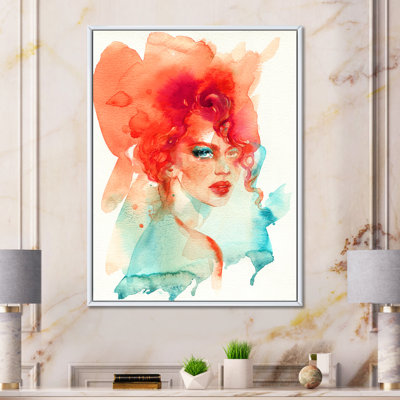 «Trendy Orange Fashionista II», reproduction d'art sur toile glam