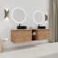 Meuble-lavabo double 72 po avec plateau en pierre reconstituée 72 po