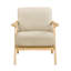 Chaise rembourrée brune avec ressorts ensachés en bois massif et en bois d'hévéa-620646114