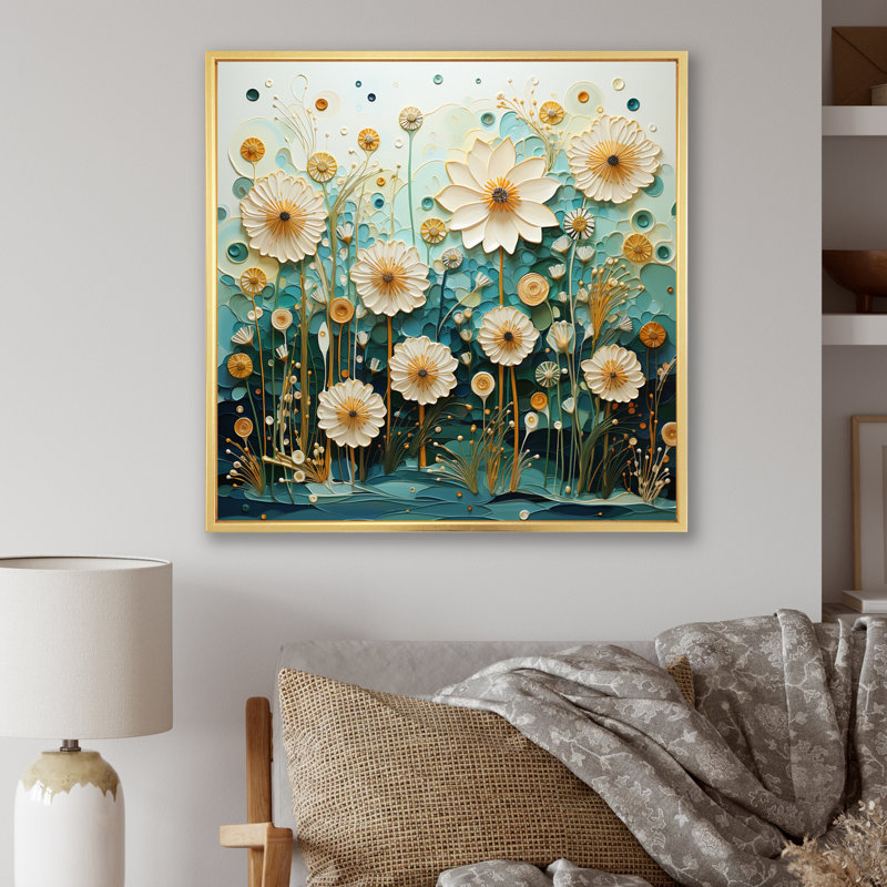 «Green Blue Tranquil Oasis III», reproduction sur toile, H 30 po x l 30 po x P 1 po, Cadre naturel flottant