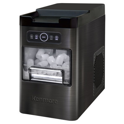 Machine à glaçons à chargement frontal Kenmore 26 lb / 24 heures en acier inoxydable noir
