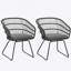 CHAISE, 2PCS avec 2 coussins, gris