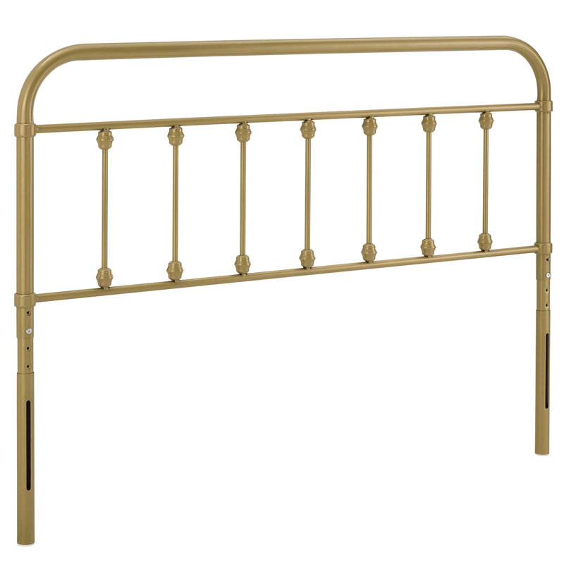 Ellen Classic Metal Headboard, King, Gold