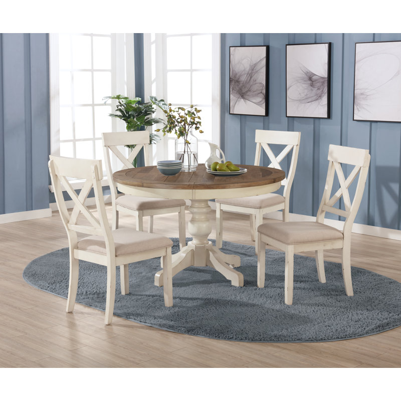 Cierra 4 - Person Pedestal Dining Set, White