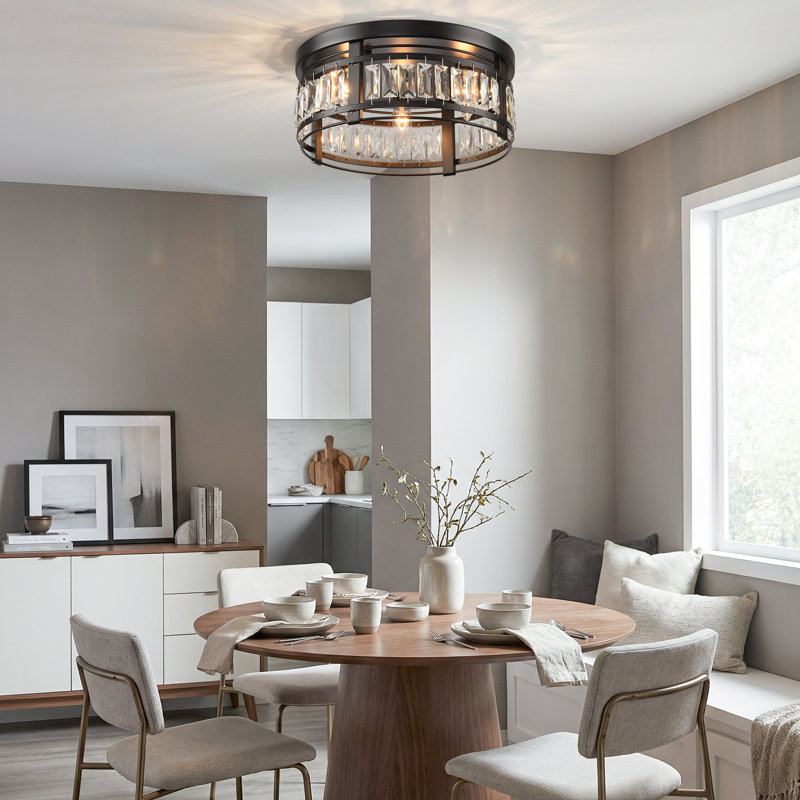 Kaelum 3 - Light Dimmable Crystal Flush Mount