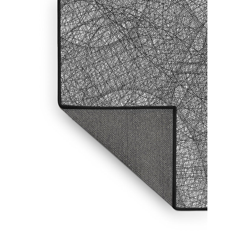 Tapis noir/beige à motifs, Rectangle 4 pi x 6 pi