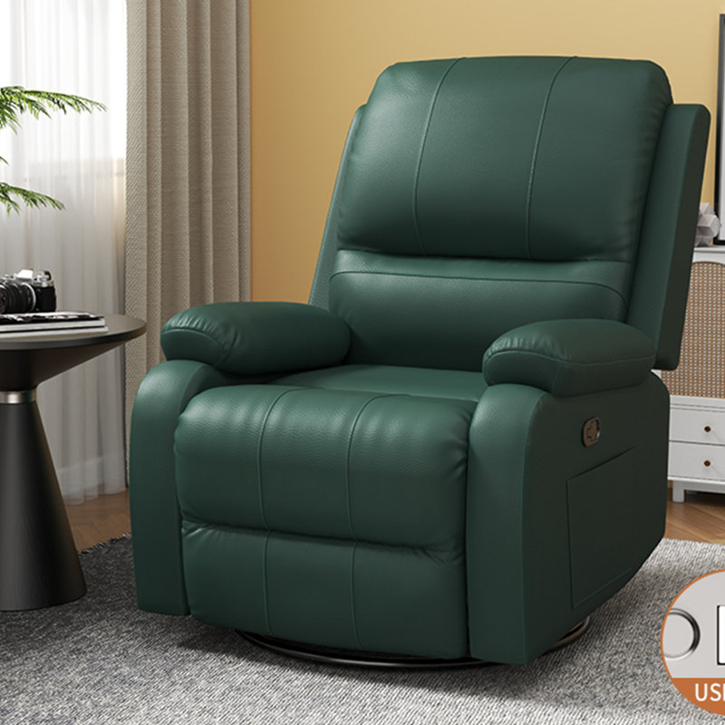 Stylish Swivel comfortable home lazy recliner, Green Leathaire