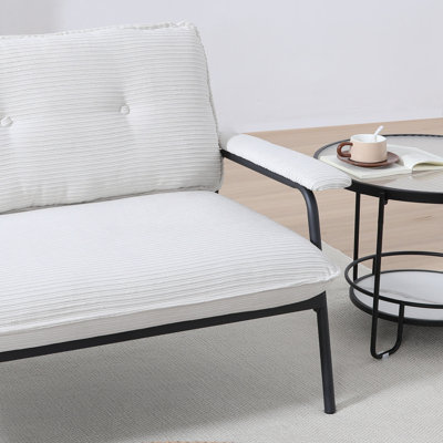 53"Corduroy Fabric Loveseat Sofa