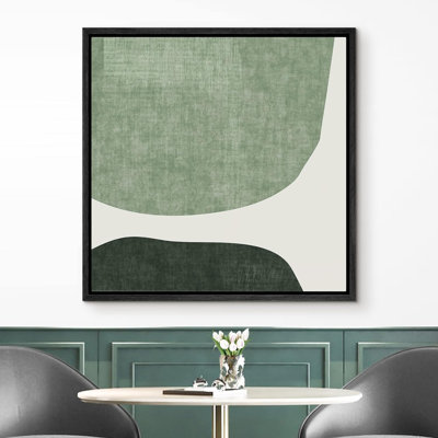 «Forest Green Color Block Landscape Collage Abstract Shape Neutral Modern Decor Contemporary Minimal», reproduction d'art sur toile