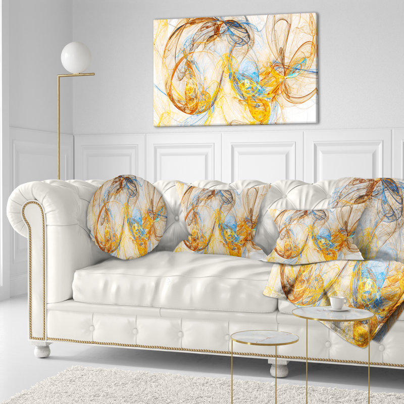 Coussin Billow, Rectangulaire, Jaune, 12 po x 20 po