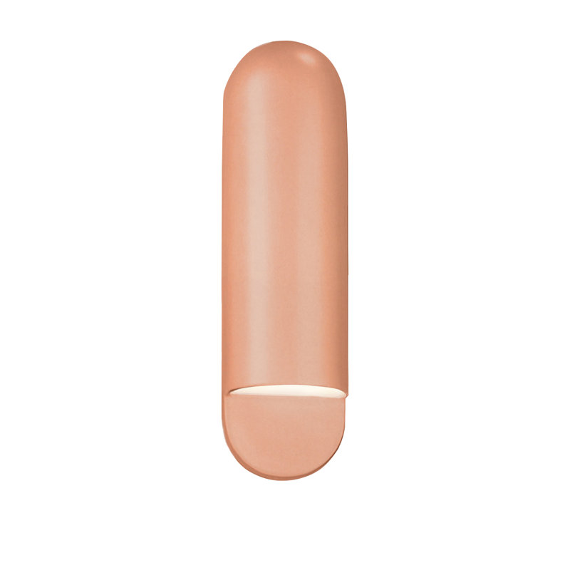 Plafonnier encastré d'extérieur câblé Bharath, Rosé brillant, H 20 po x l 5 po x P 4 po