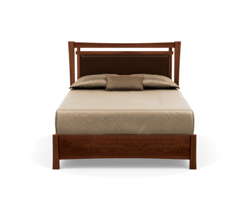Monterey Solid Wood Storage Bed, Queen, Cognac Cherry, Coffee Leather