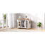 Îlot de cuisine roulant blanc avec 2 portes, 6 tiroirs profonds, abattant - 4 tablettes de rangement au design peu encombrant, tiroirs spacieux et pratiques-1240349363-1240349373