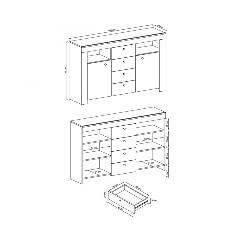 Twigg 155cm Sideboard