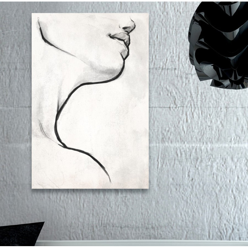 " White Contour " by Oliver Gal, 24" H x 16" W x 1.5" D, Wrapped Canvas