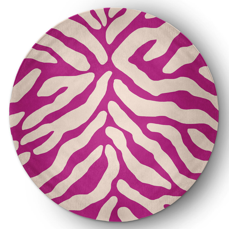 Cymphonique Chenille Animal Print Indoor Rug, Round 5'