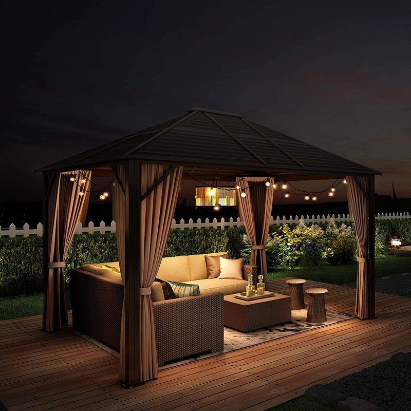 10 pi. L 12 pi. D Pavillon de jardin en métal