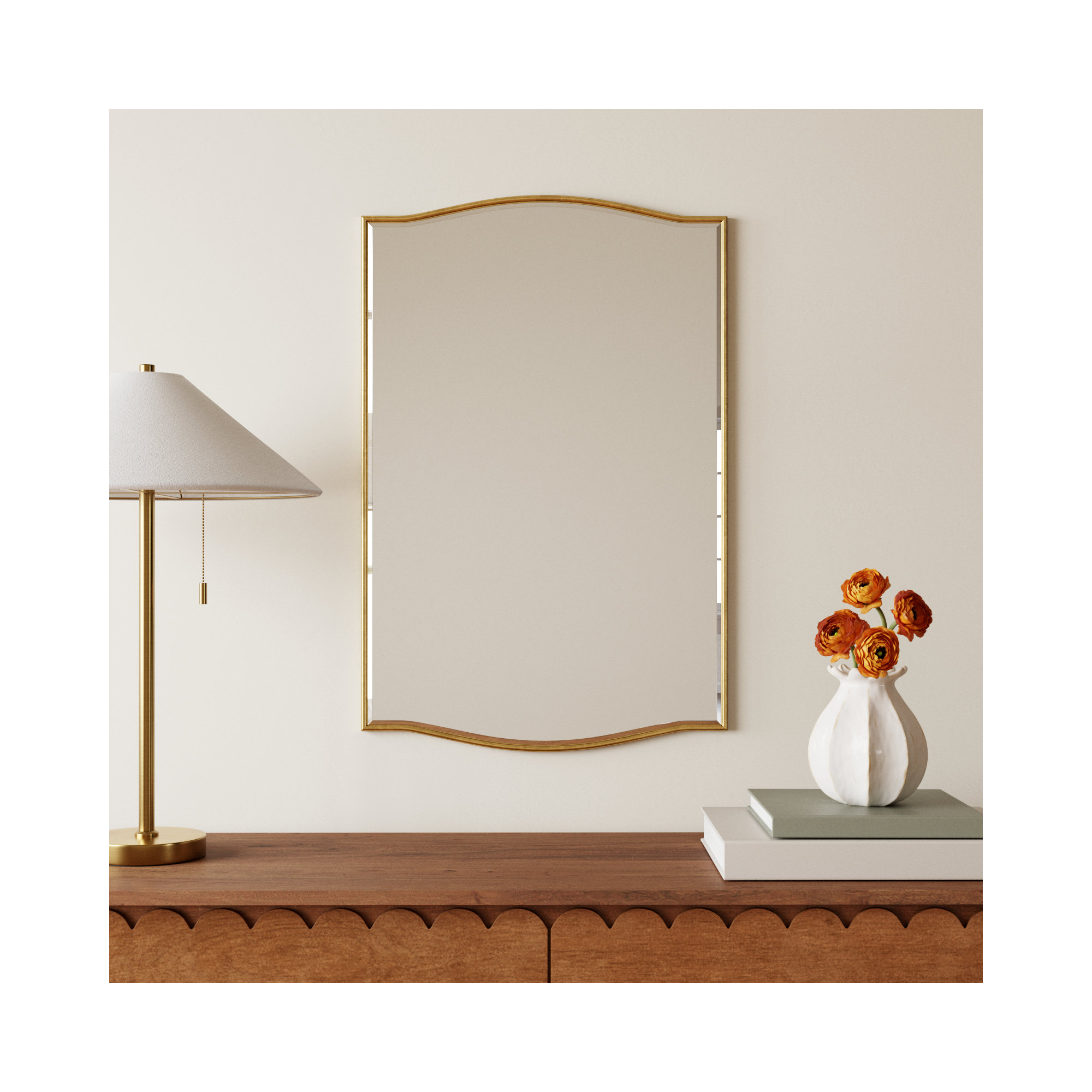 Meagan Mirror, Gold, 30" x 20"
