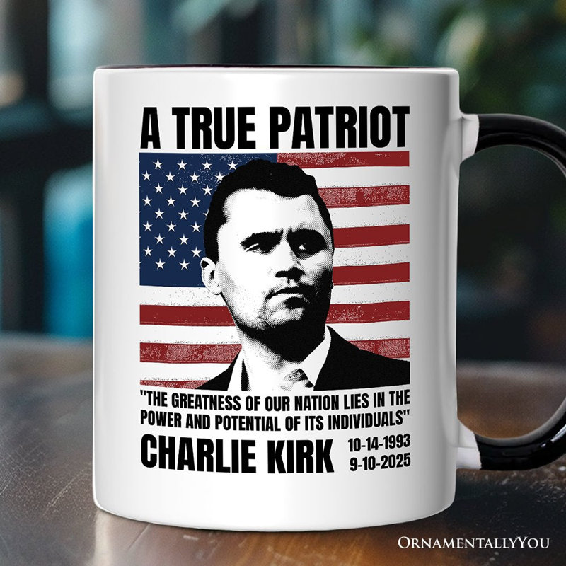 Une vraie tasse de patriote américain, citation de Charlie Kirk