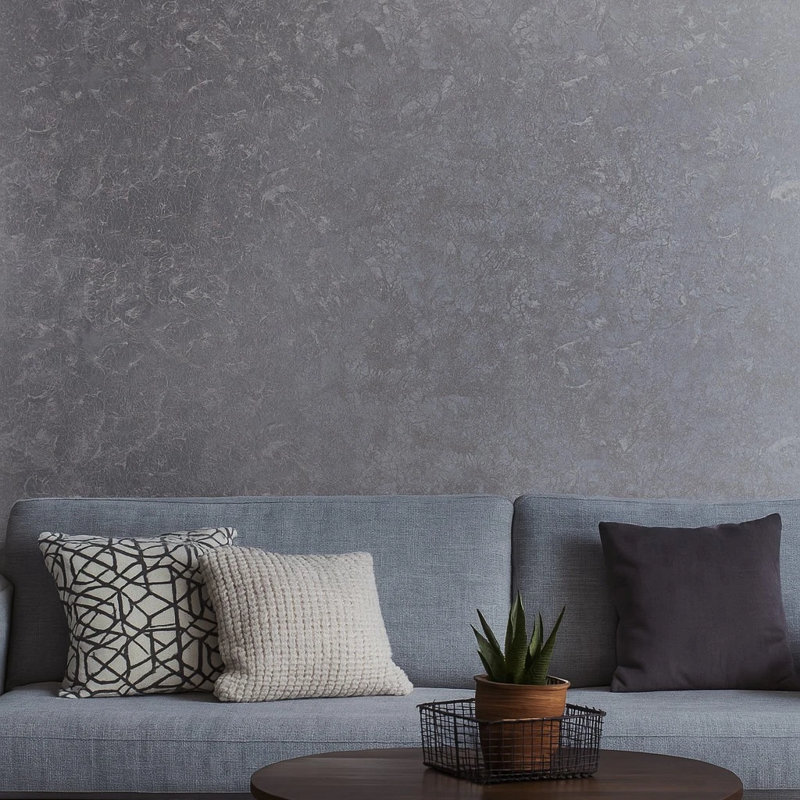 Smoky Grey Silver Gold Metallic Faux