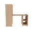 Bureau extensible, bureau avec tablettes de rangement et roulettes mobiles, bureau pliable adapté aux petits appartements et bureaux, Burlywood
