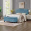 Banc de rangement rembourré capitonné à boutons, banc d'entrée en tissu de lin avec pieds en bois fuselés, banc de lit - bleu clair-1074381593-1074381592