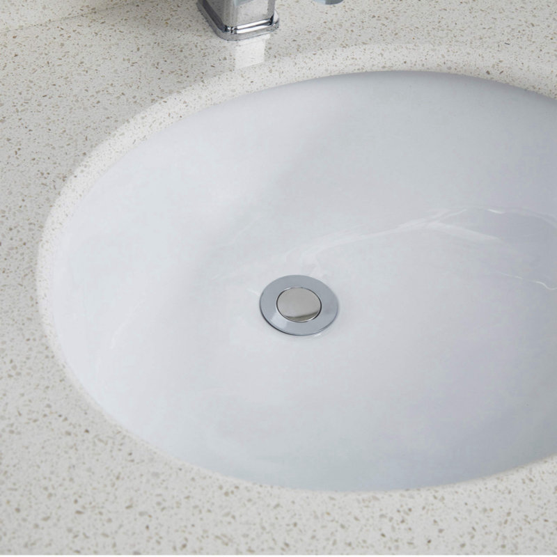 Wenty 14.375'' White Ceramic Circular Bathroom Sink