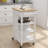 White Kitchen Trolley With Lockable Wheels And Ample Storage Area Island One Door Towel Holder