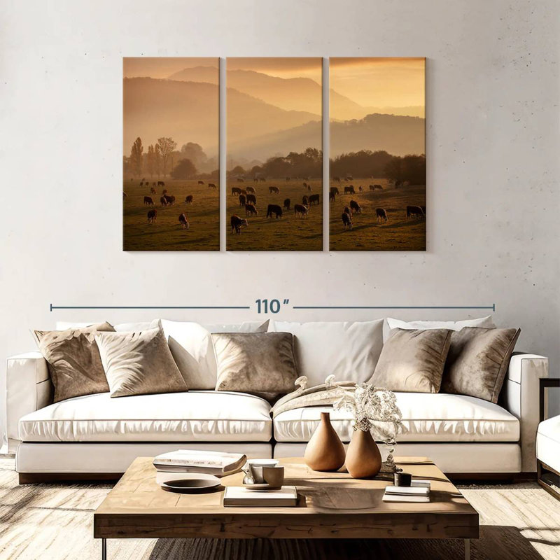Grazing Cows, 48" H x 74" W